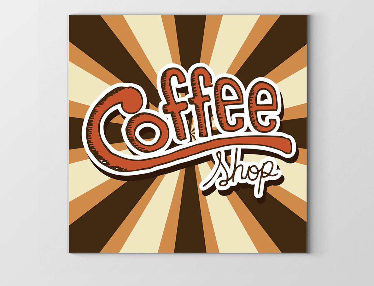 Coffee Shop Tablosu Çerçevesiz - 50x50