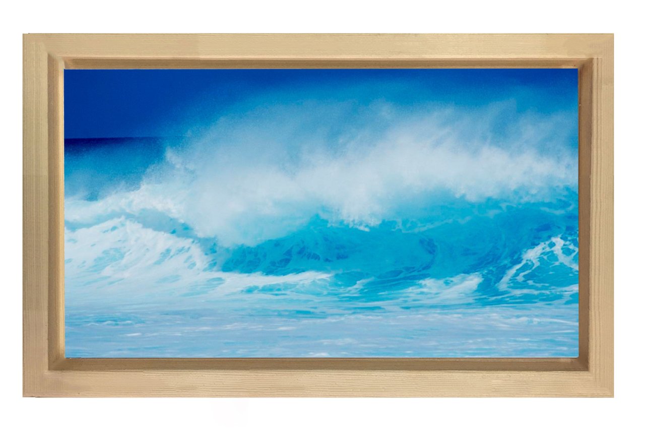Dalgalar Yağlıboya Tablosu Naturel Ahşap Çerçeve - 100x150