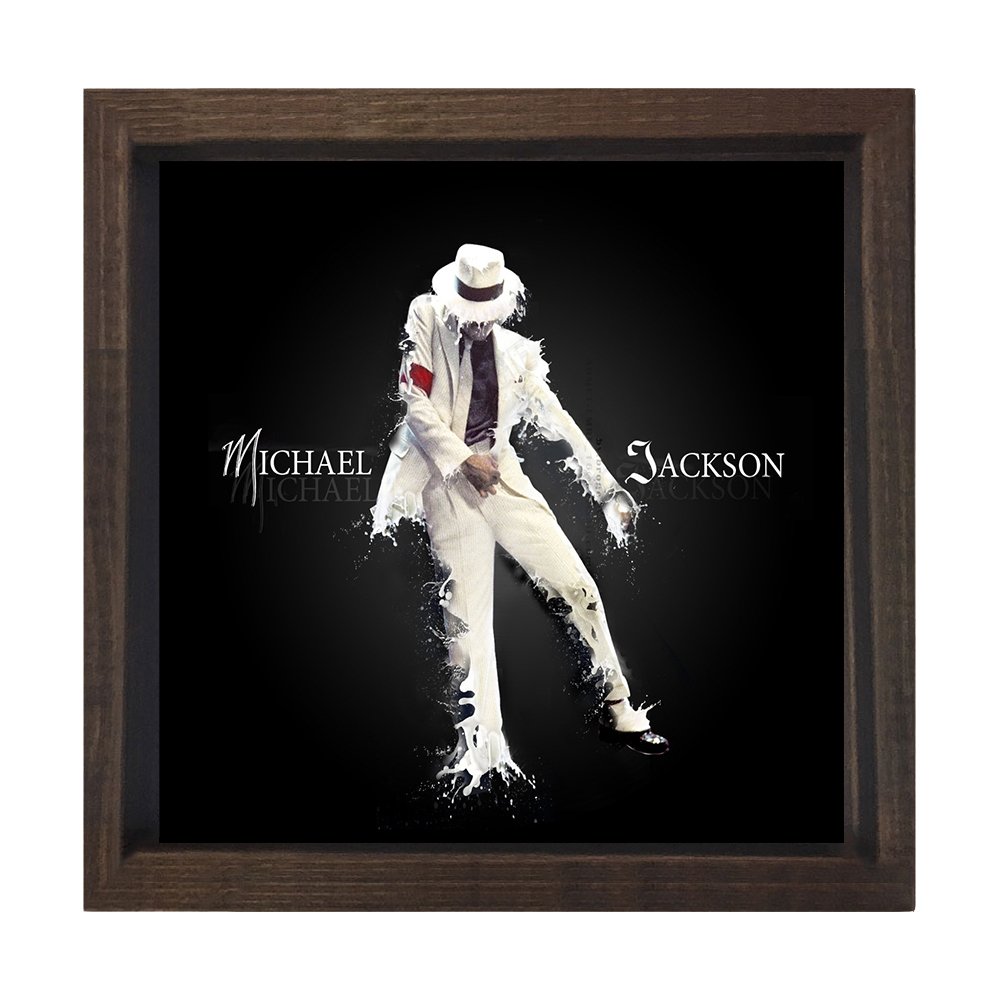 Michael Jackson Tablosu Kahverengi Ahşap Çerçeve - 100x100