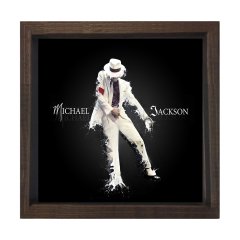 Michael Jackson Tablosu Kahverengi Ahşap Çerçeve - 100x100