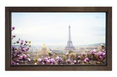 Eiffel  Kulesi Paris Tablosu Kahverengi Ahşap Çerçeve - 40x60