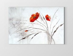 Kırmızı Gelincik ve Beyazlık Tablosu Çerçevesiz - 40x60