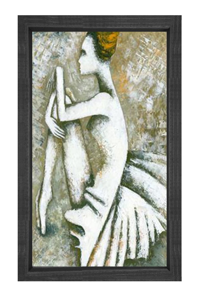 Balerin Tablosu Siyah Ahşap Çerçeve - 50x90