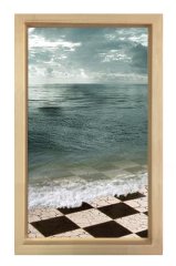 Satranç Denizi Tablosu Naturel Ahşap Çerçeve - 40x60