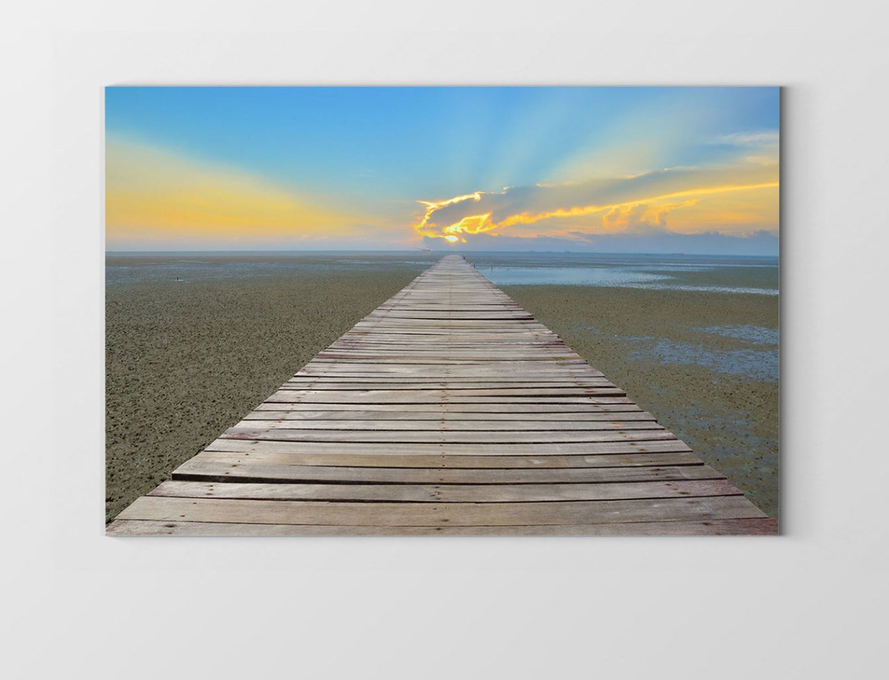 Sonsuz İskele Manzarası Tablosu Çerçevesiz - 100x200