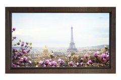 Eiffel  Kulesi Paris Tablosu Kahverengi Ahşap Çerçeve - 50x90