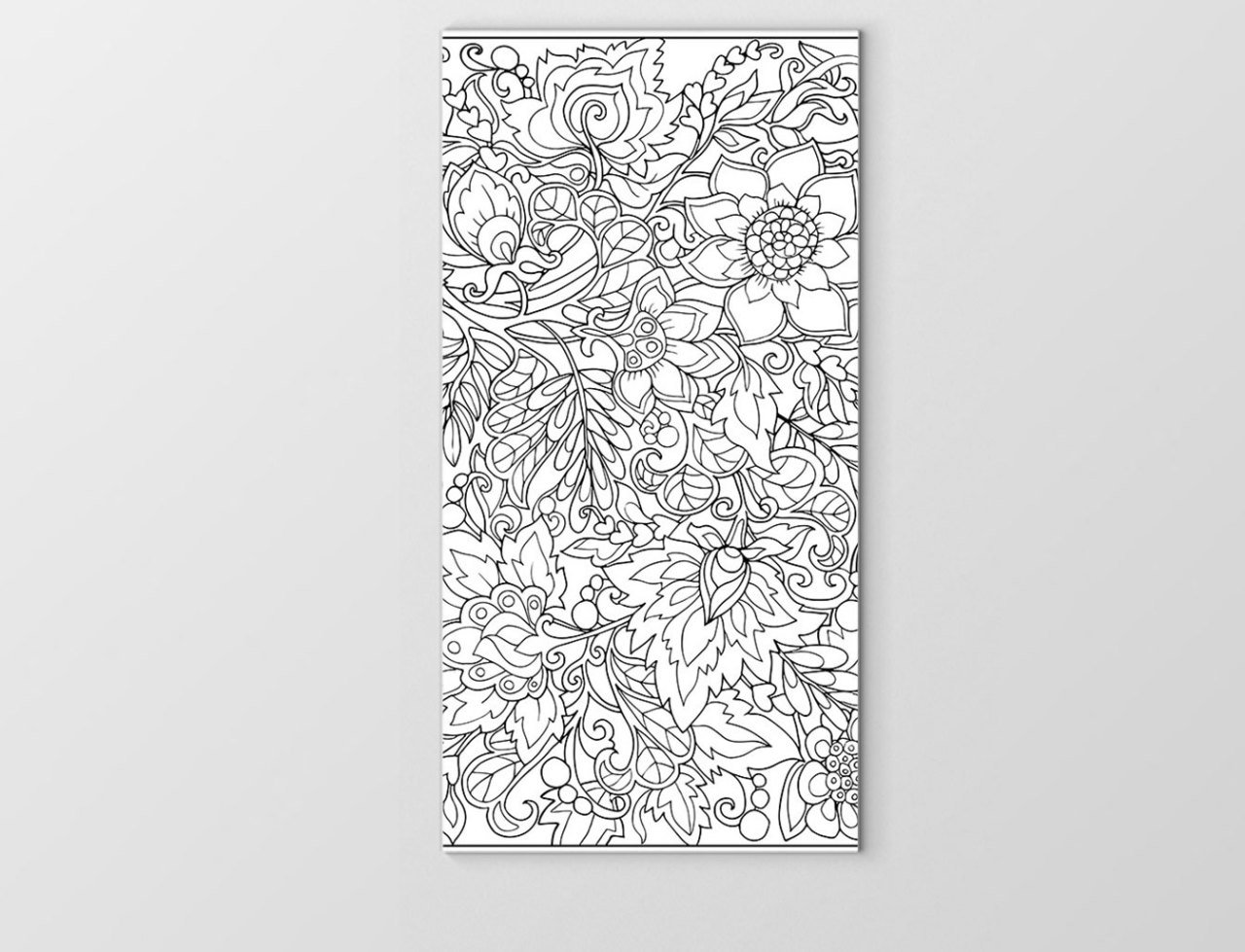 Çiçekli Desen Boyama Tablo Tablosu Çerçevesiz - 50x70