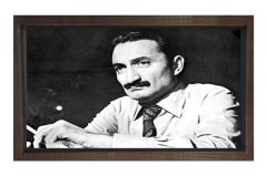 Sayın:Bülent Ecevit Tablosu Kahverengi Ahşap Çerçeve - 100x200