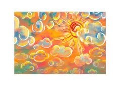 Sevimli Gökyüzü Tablosu Çerçevesiz - 40x60