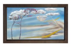 Gökyüzü Yolu Tablosu Kahverengi Ahşap Çerçeve - 40x60
