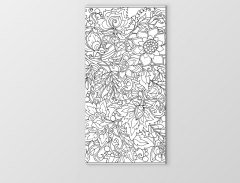 Çiçekli Desen Boyama Tablo Tablosu Çerçevesiz - 70x100