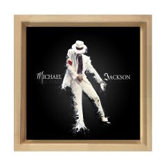 Michael Jackson Tablosu Naturel Ahşap Çerçeve - 90x90