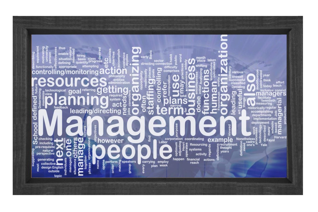 Managment Yönetim Tablosu Siyah Ahşap - 45x30