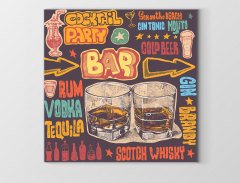 Bar Duvarı Tablosu Çerçevesiz - 70x70