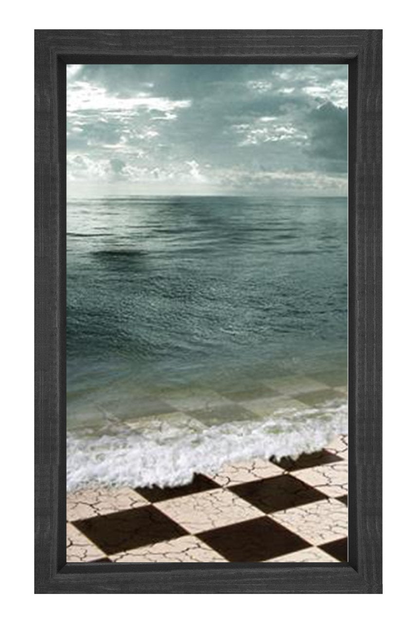 Satranç Denizi Tablosu Siyah Ahşap Çerçeve - 40x60