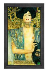 Judith ve Holofernes Başkanı Tablosu Siyah Ahşap Çerçeve - 50x70