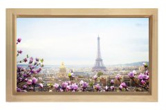 Eiffel  Kulesi Paris Tablosu Naturel Ahşap Çerçeve - 50x70
