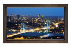İstanbul Boğazı Tablosu Kahverengi Ahşap Çerçeve - 70x100