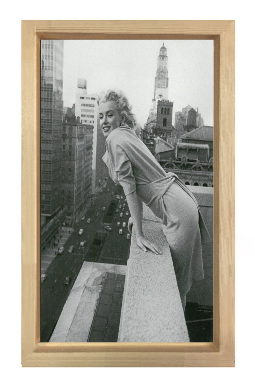Marilyn Monroe Tablosu Naturel Ahşap Çerçeve - 50x90