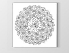 Çiçekli Desen Boyama Tablo Tablosu Çerçevesiz - 60x60