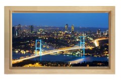 İstanbul Boğazı Tablosu Naturel Ahşap Çerçeve - 100x200