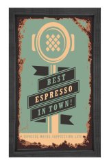 En iyi Espresso  Tablosu Siyah Ahşap Çerçeve - 100x150