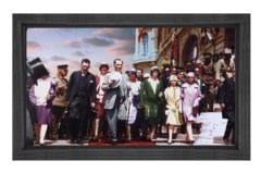 Atatürk Meclis Önünde Tablosu Siyah Ahşap - 45x30