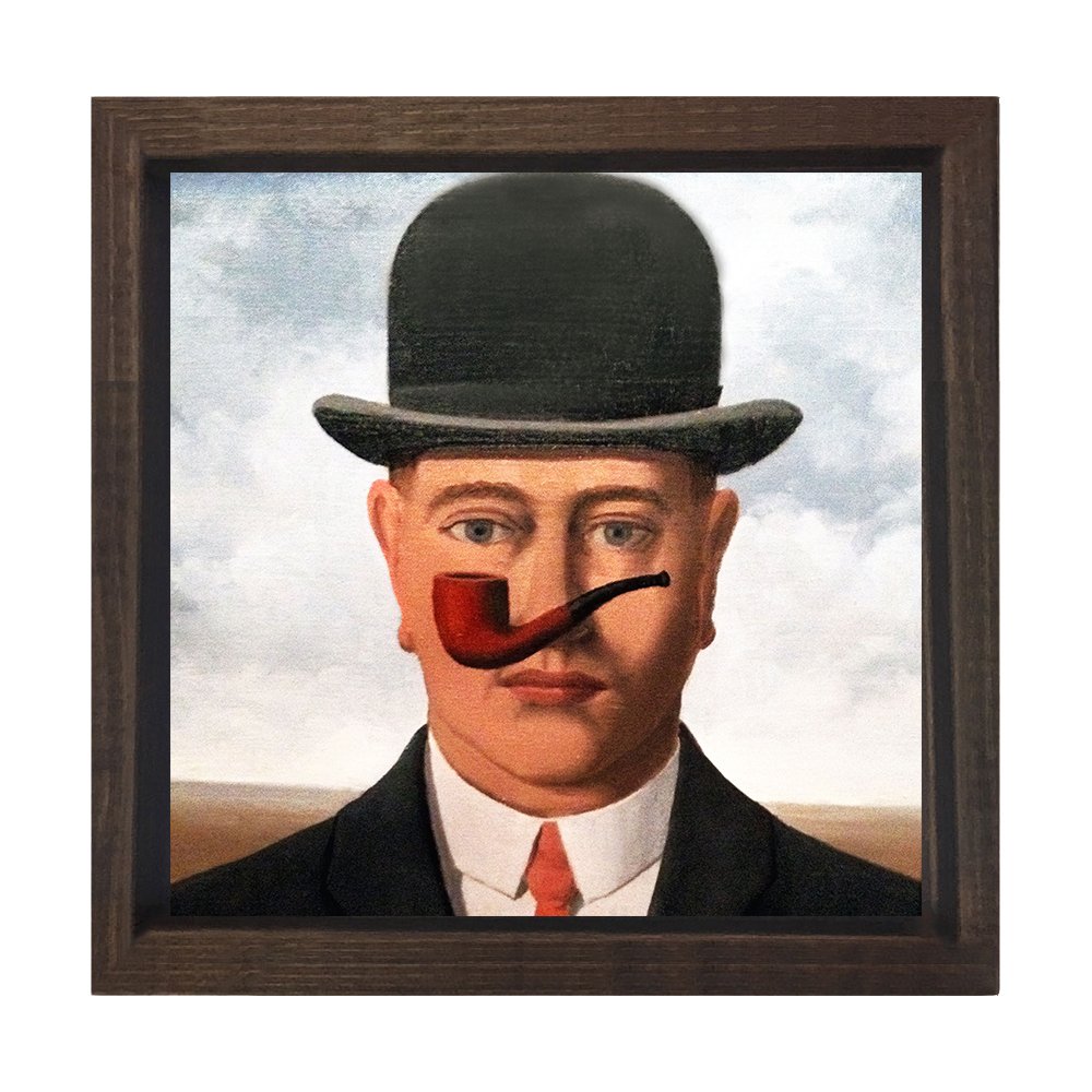 Pipo Tablosu Kahverengi Ahşap Çerçeve - 40x40