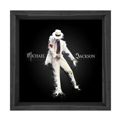 Michael Jackson Tablosu Siyah Ahşap Çerçeve - 80x80