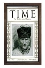 Atatürk Times Kapağı Tablosu Kahverengi Ahşap - 100x150