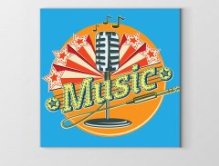 Müzik Tablosu Çerçevesiz - 50x50