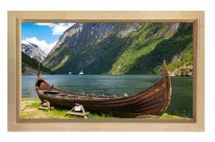 Kano Ve Manzara Tablosu Naturel Ahşap Çerçeve - 100x150