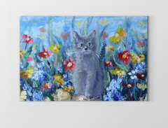 Kedi Tablosu Çerçevesiz - 70x100