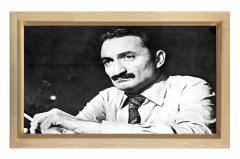 Sayın:Bülent Ecevit Tablosu Naturel Ahşap Çerçeve - 50x90