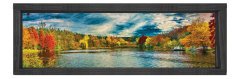 Ağaçlı Göl Tablosu Siyah Ahşap Çerçeve - 200x70