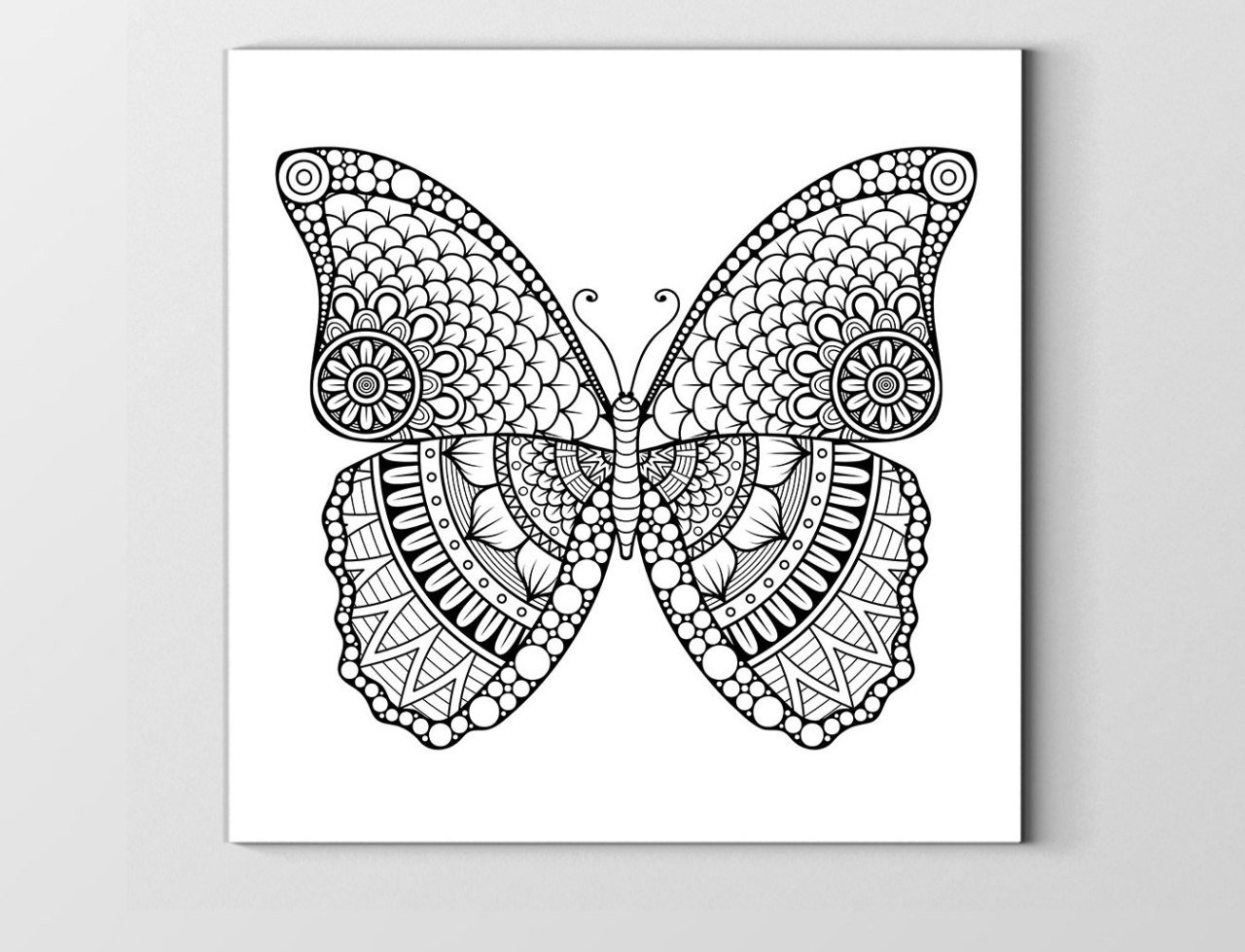 Kelebek Boyama Tablo Tablosu Çerçevesiz - 30x30