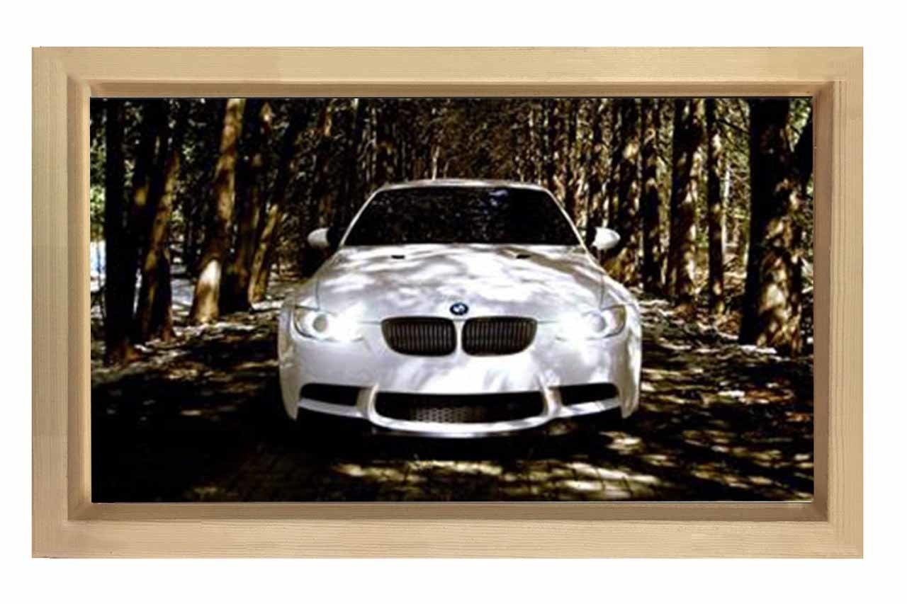 Bmw 3.20d Tablosu Naturel Ahşap Çerçeve - 50x90
