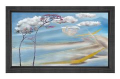 Gökyüzü Yolu Tablosu Siyah Ahşap Çerçeve - 100x200