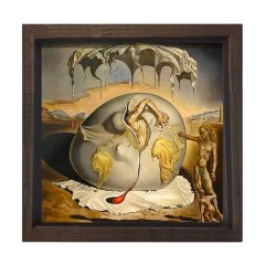Yeni İnsanın Doğuşunu Tablosu Kahverengi Ahşap Çerçeve - 40x40