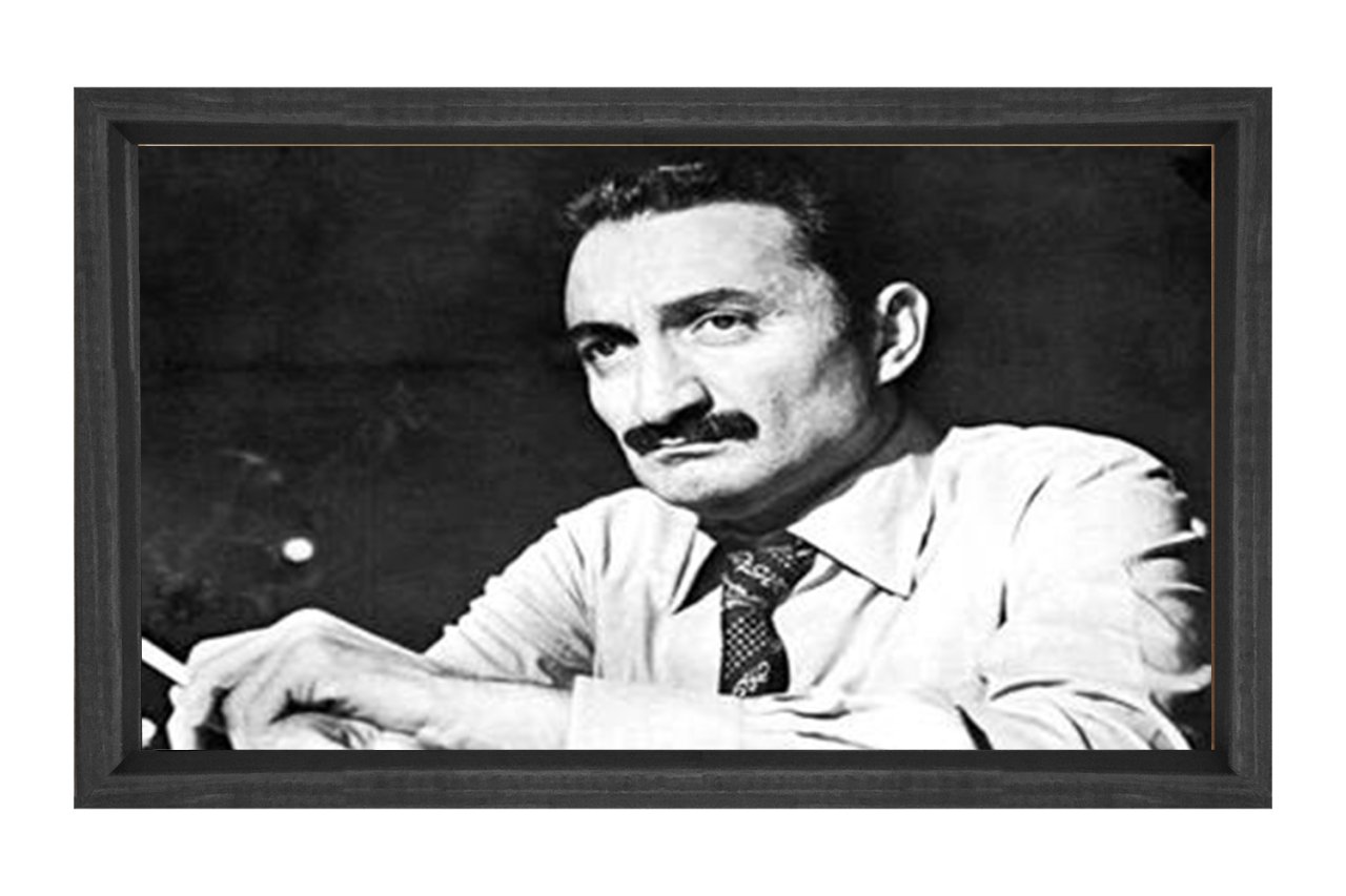 Sayın:Bülent Ecevit Tablosu Siyah Ahşap Çerçeve - 100x150