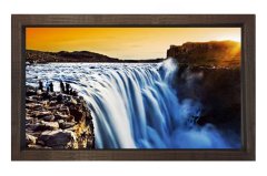 Turistlik Şelale Tablosu Kahverengi Ahşap - 45x30