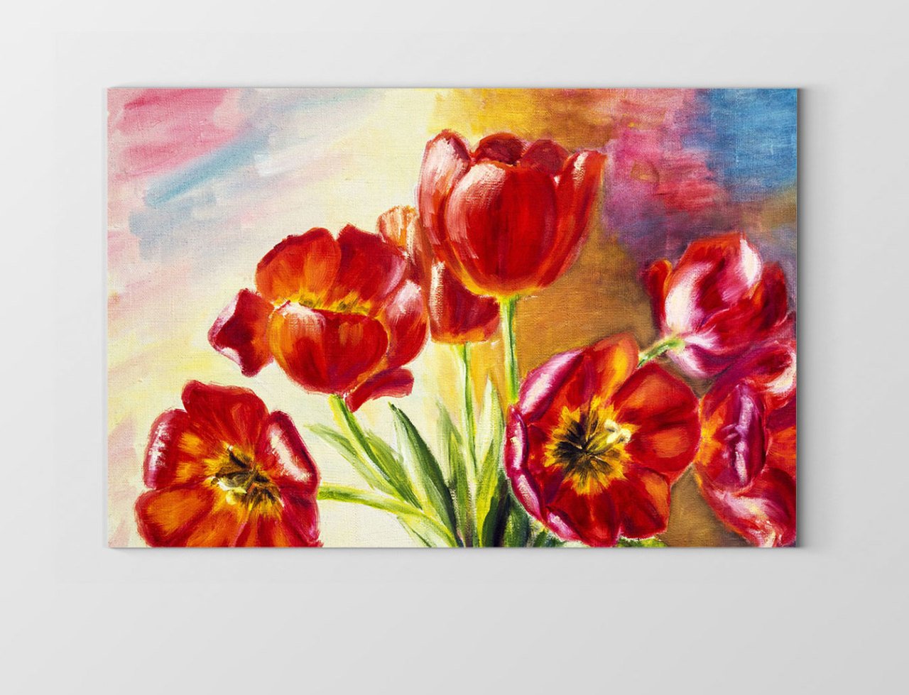 Kırmızı Gelincik Çiçekler Tablosu Çerçevesiz - 100x150