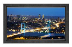 İstanbul Boğazı Tablosu Siyah Ahşap Çerçeve - 40x60