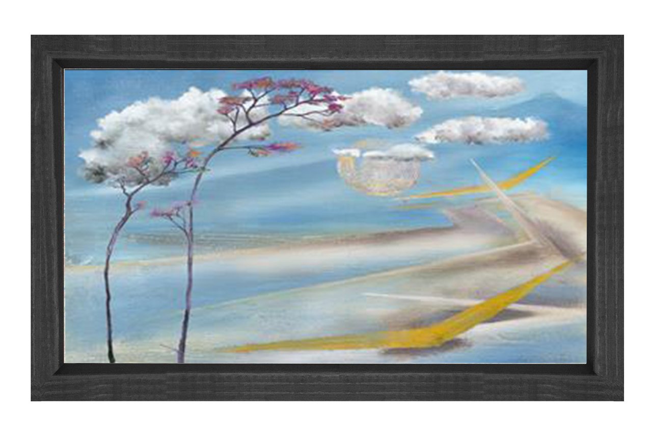 Gökyüzü Yolu Tablosu Siyah Ahşap Çerçeve - 45x30