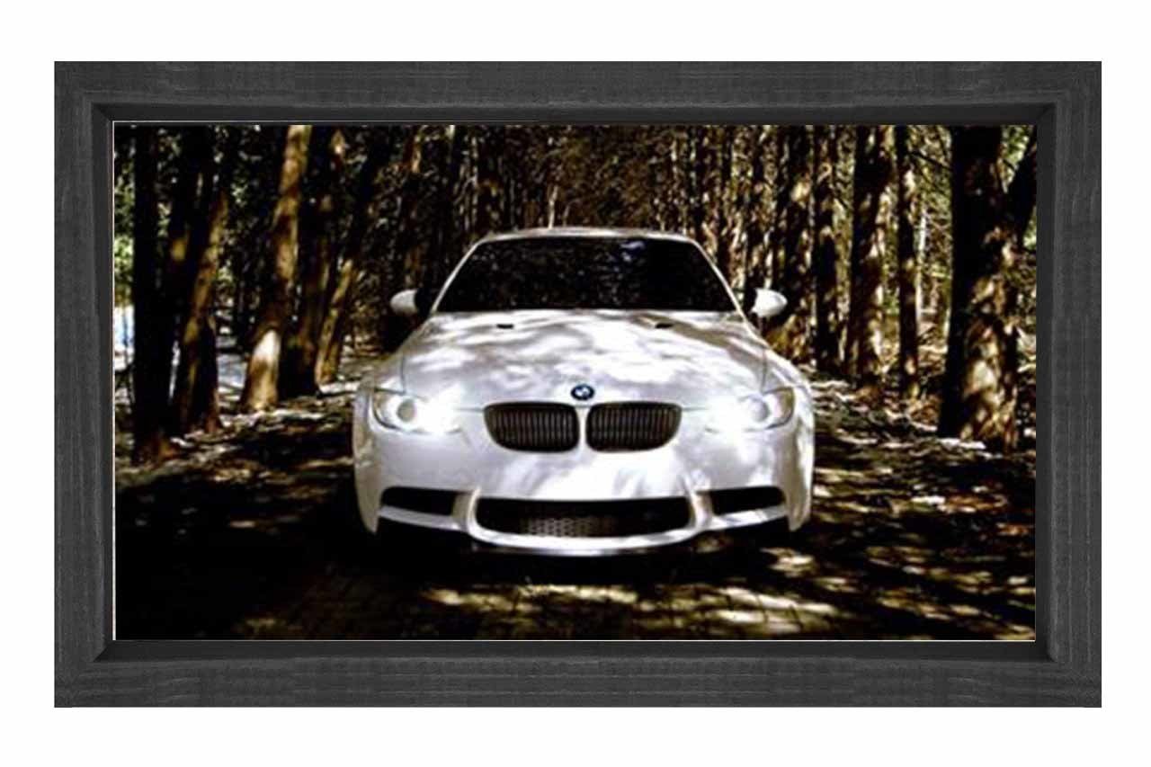 Bmw 3.20d Tablosu Siyah Ahşap Çerçeve - 100x200