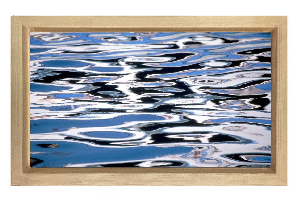 Denize  Işık Yansımaları Tablosu Naturel Ahşap Çerçeve - 100x150