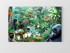 Vahşi Orman Tablosu Çerçevesiz - 50x70