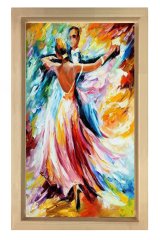 Vals Dans Reprödiksiyon Tablosu Naturel Ahşap Çerçeve - 50x70