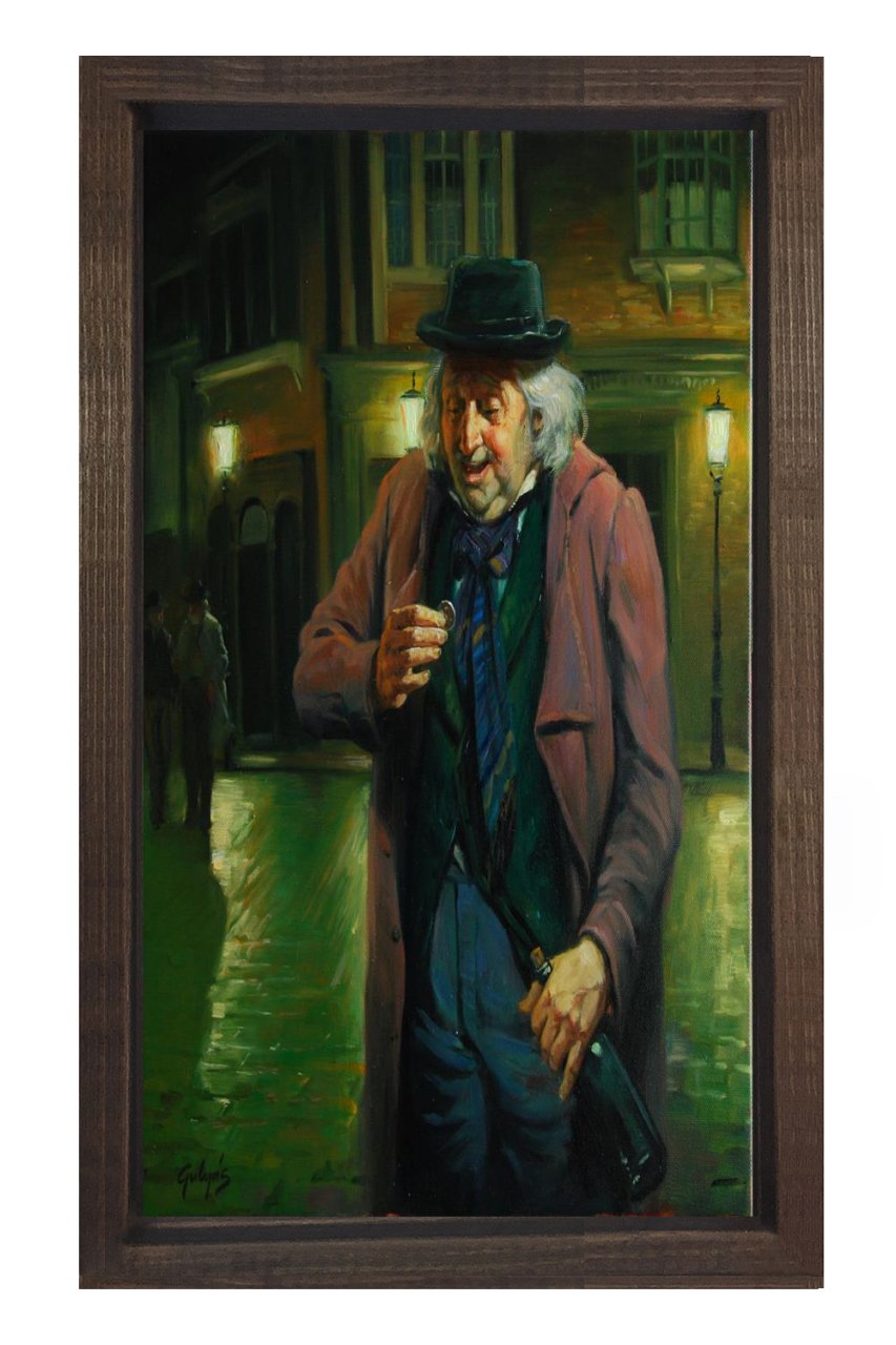 Yaşlı Adam Tablosu Kahverengi Ahşap Çerçeve - 45x30