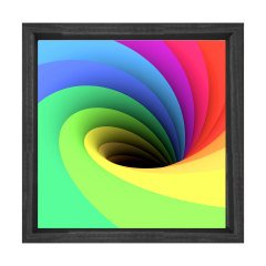 Renkli Gökkuşağı Tablosu Siyah Ahşap Çerçeve - 40x40